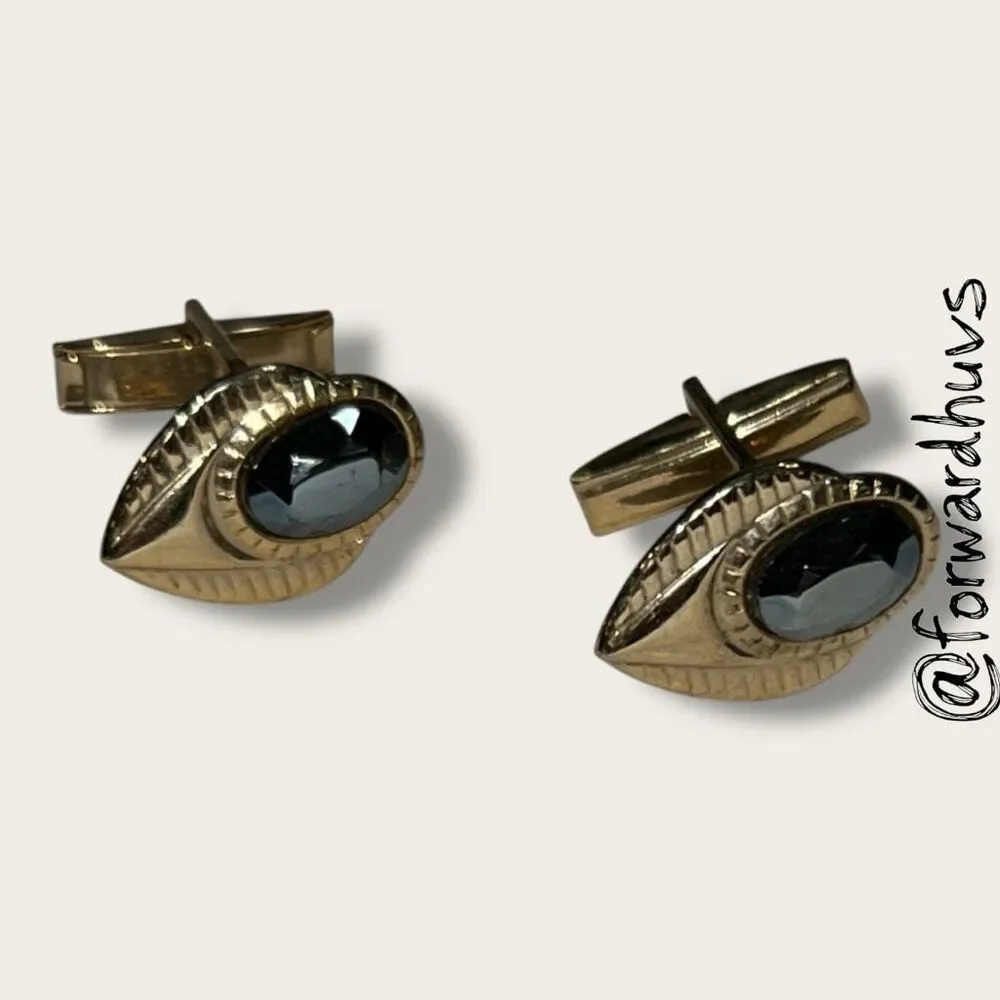 Bundle Sale 3 for $15 | Cufflinks with Black Centers - Incomplete Back